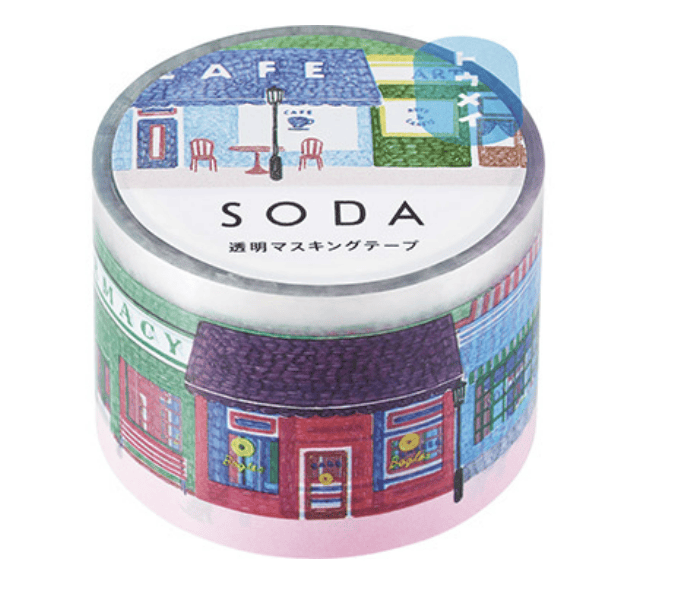 Favorite Story HITOTOKI by KING JIM collage SODA transparent Masking Tape 1.2"  WIDE