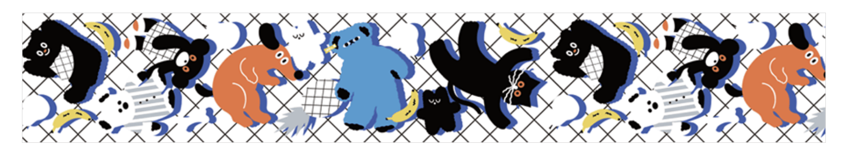 Favorite Story HITOTOKI by KING JIM collage SODA transparent Masking Tape 1.2"  WIDE