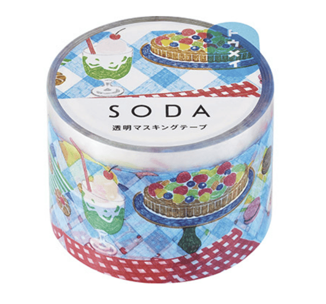 Favorite Story HITOTOKI by KING JIM collage SODA transparent Masking Tape 1.2"  WIDE