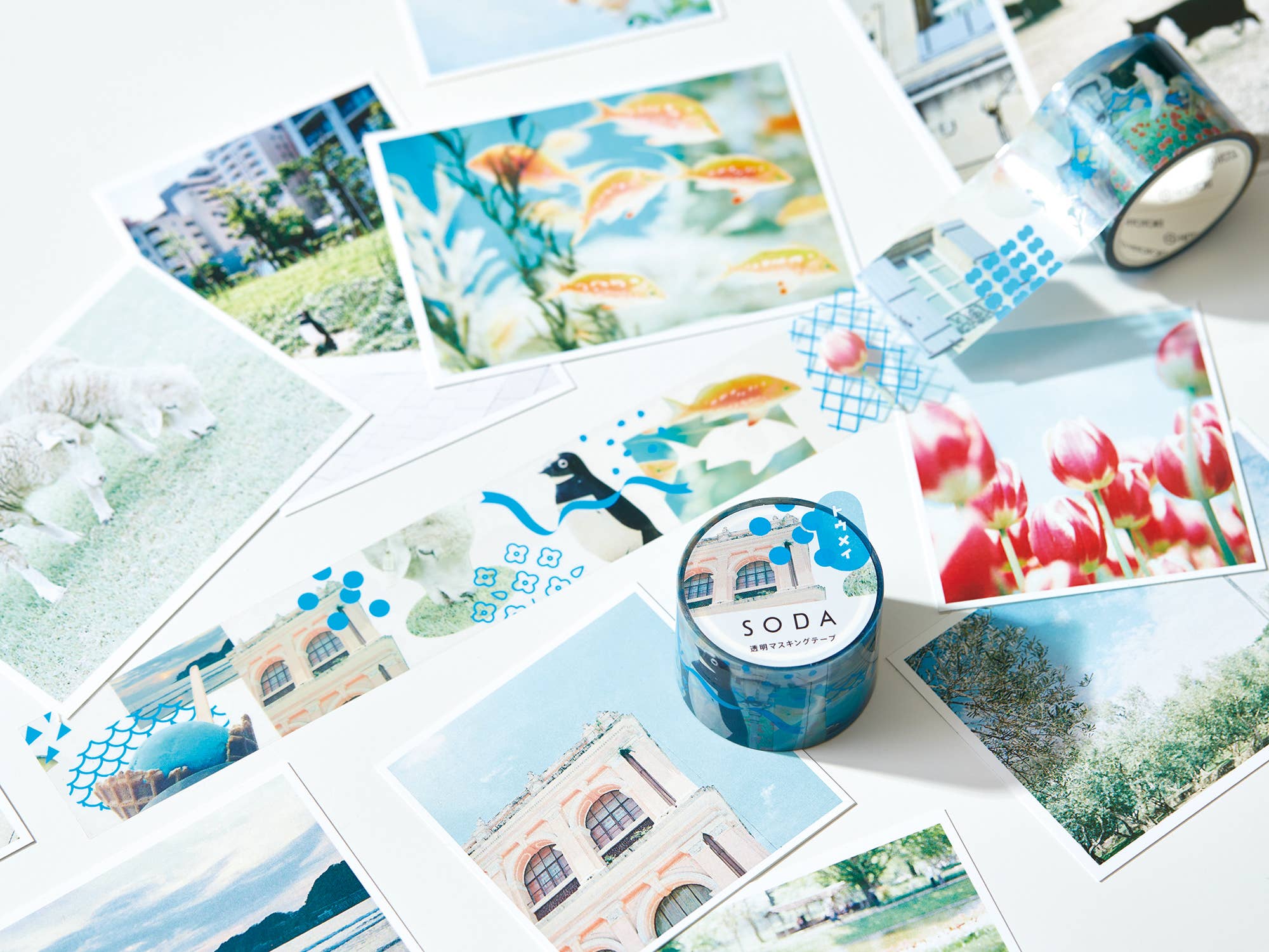 Favorite Story HITOTOKI by KING JIM collage SODA transparent Masking Tape 1.2"  WIDE