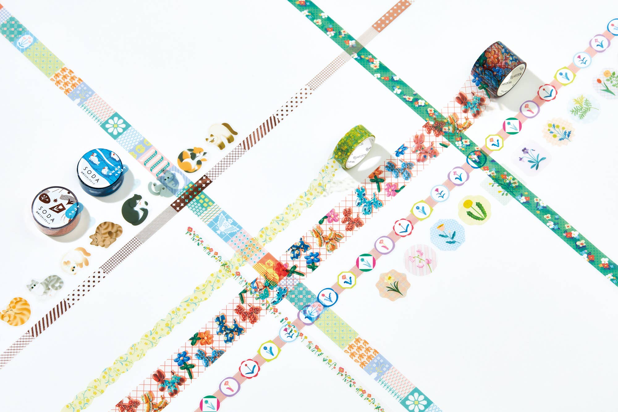 Favorite Story HITOTOKI by KING JIM SODA transparent Masking Tape THIN 0.4" wide
