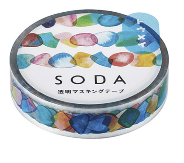Favorite Story HITOTOKI by KING JIM SODA transparent Masking Tape THIN 0.4" wide