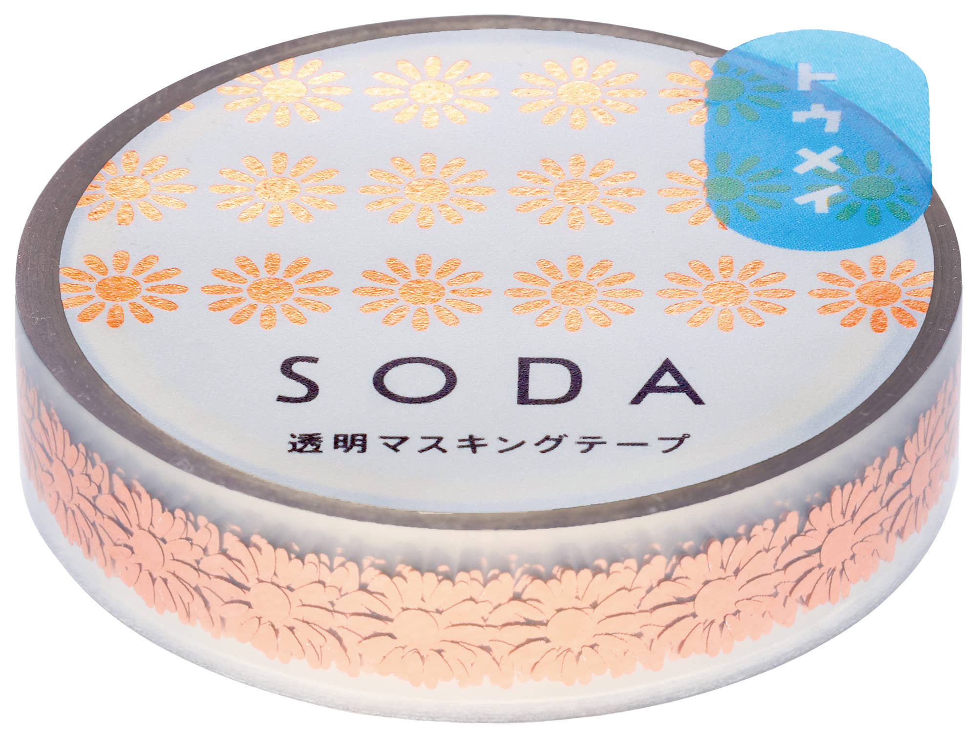 Favorite Story HITOTOKI by KING JIM SODA transparent Masking Tape THIN 0.4" wide