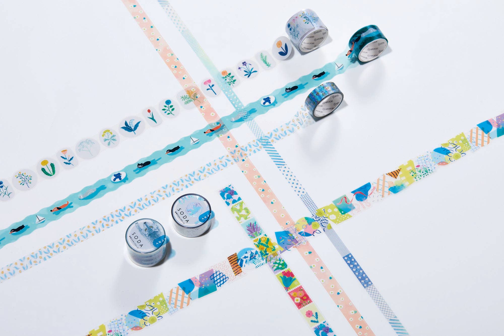 Favorite Story HITOTOKI by KING JIM SODA transparent Masking Tape THIN 0.4" wide