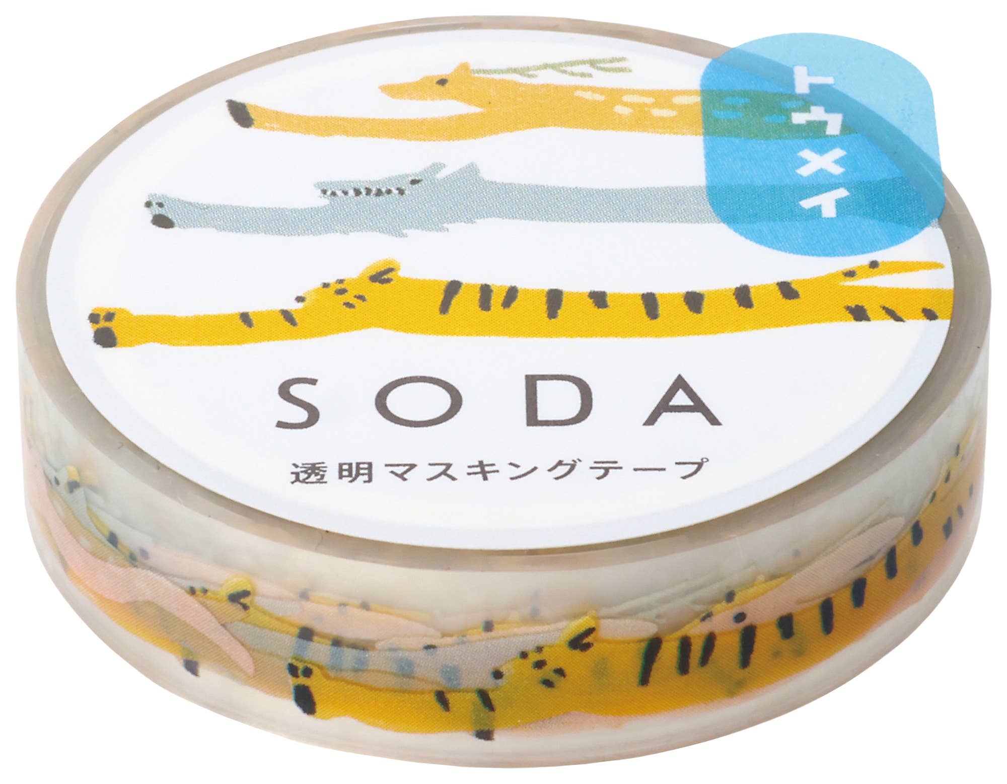 Favorite Story HITOTOKI by KING JIM playing tag SODA transparent Masking Tape THIN 0.4" wide