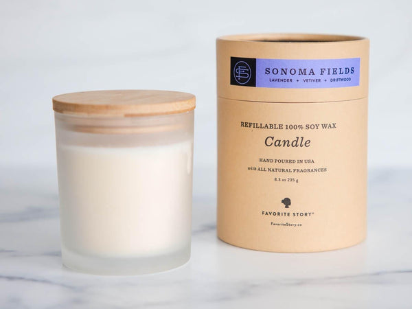 Favorite Story Candle Lavender Sonoma Fields Soy Wax Candle