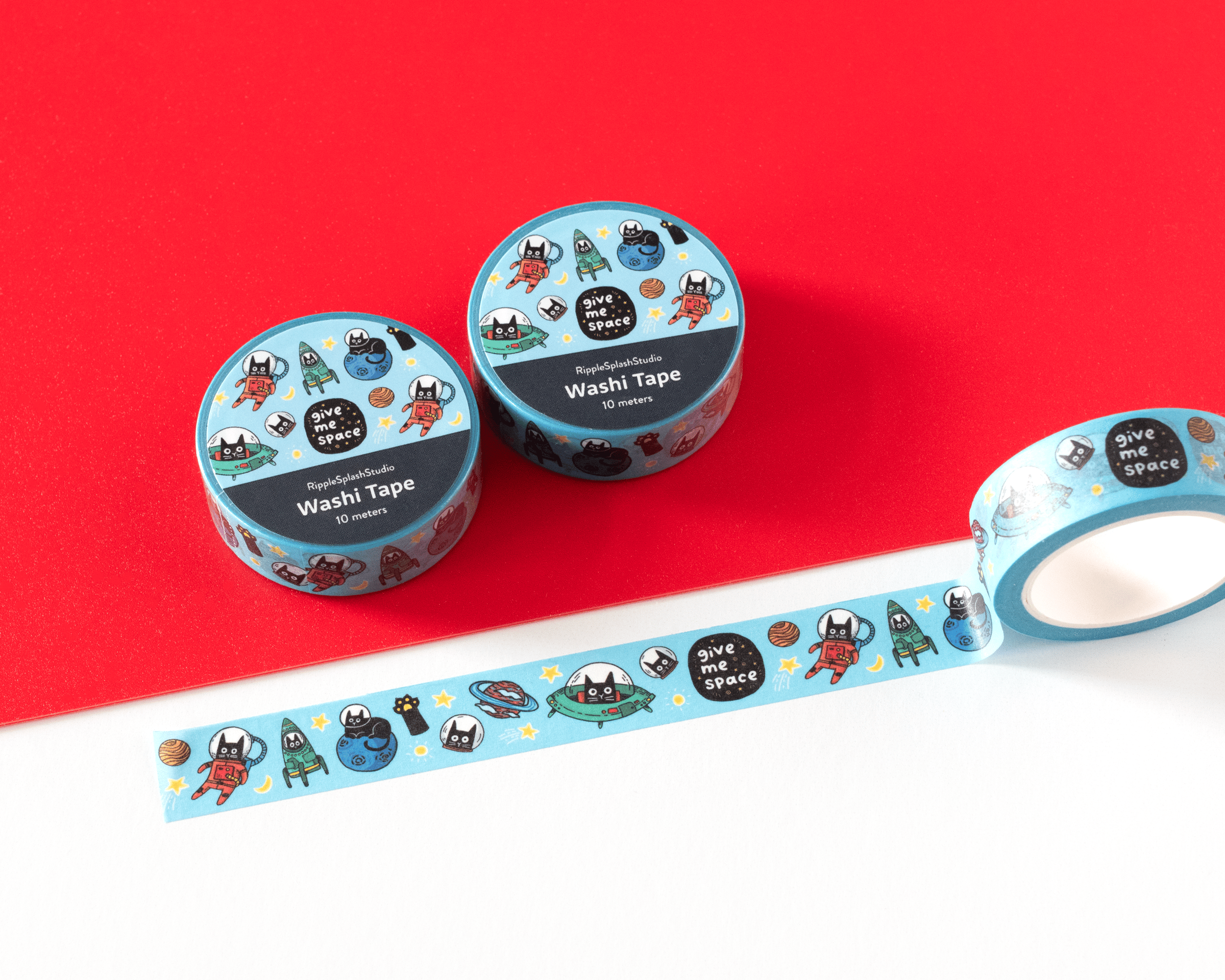 Favorite Story RippleSplash Studio Space Cats Washi Tape