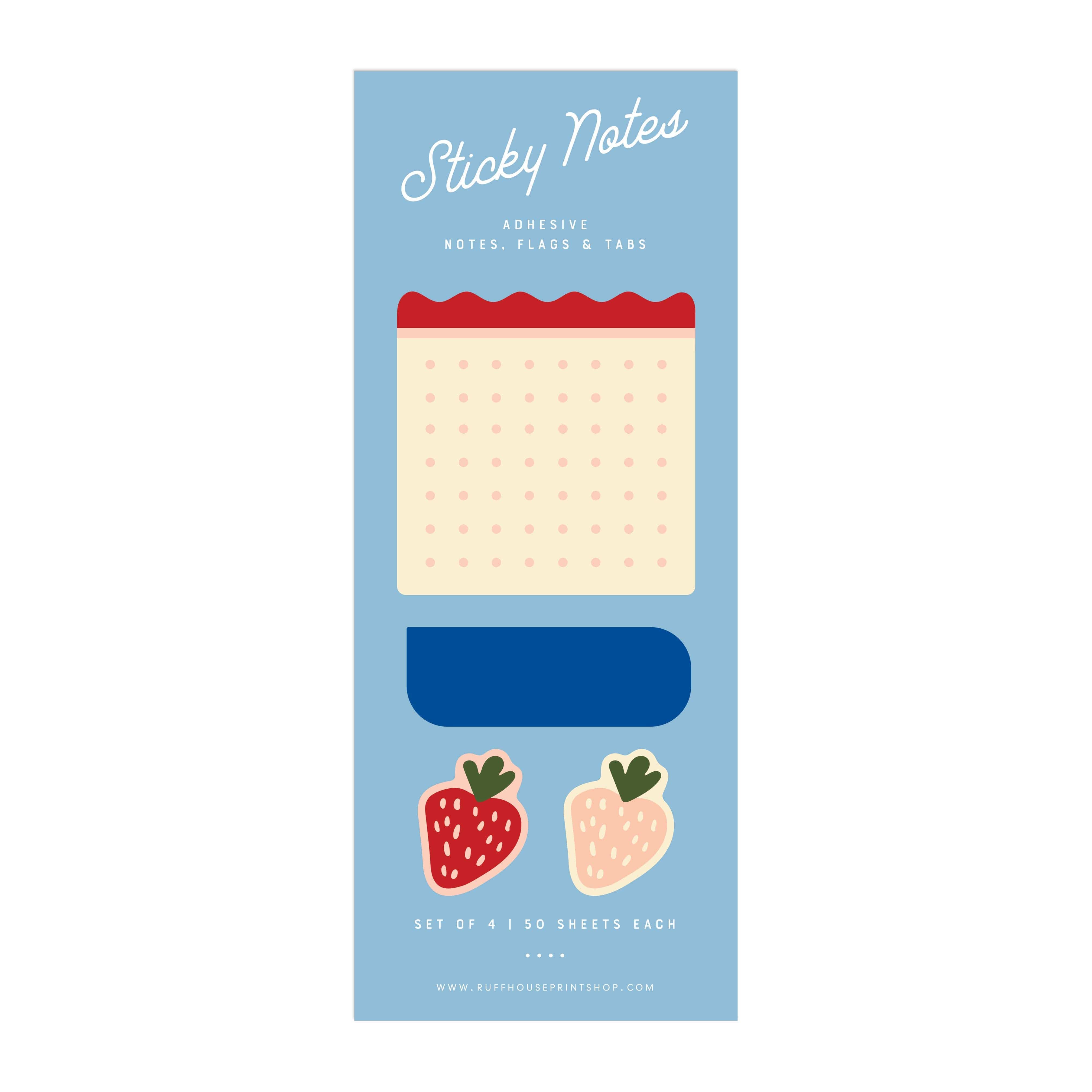 Favorite Story Ruff House Print Shop Strawberry Sticky Note Set - Page Flags and Tabs
