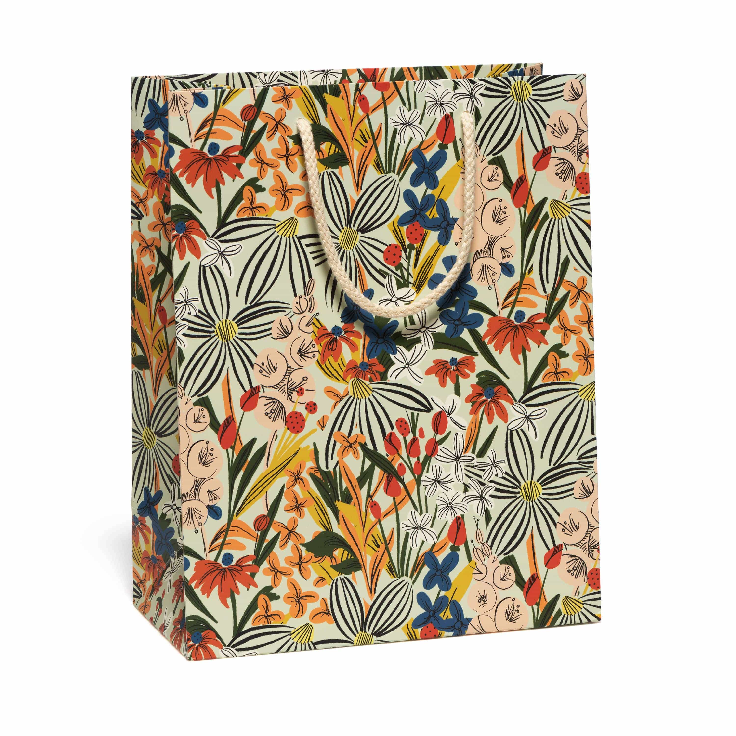 Favorite Story Red Cap Cards Medium Striped Florals gift bags
