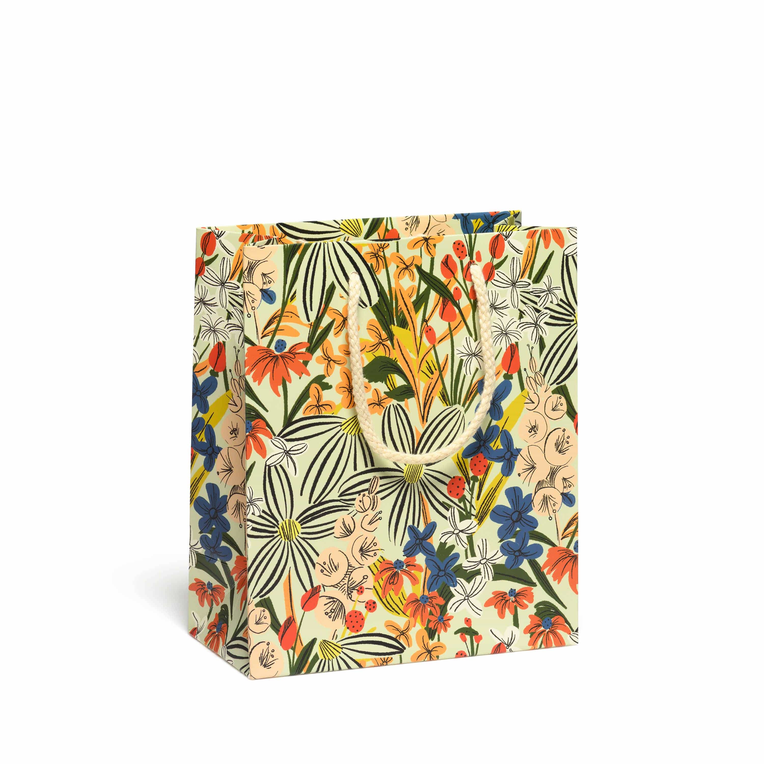 Favorite Story Red Cap Cards Medium Striped Florals gift bags