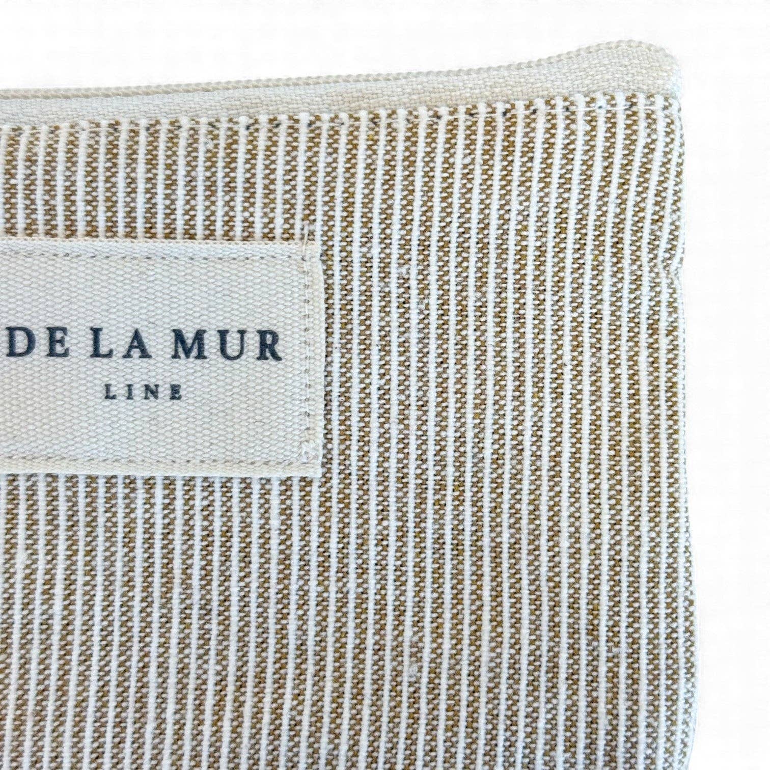 Favorite Story DE LA MUR LINE US Inc Striped Jacquard Small Makeup Bag / Coin Purse – Olive & Cream (Foz)