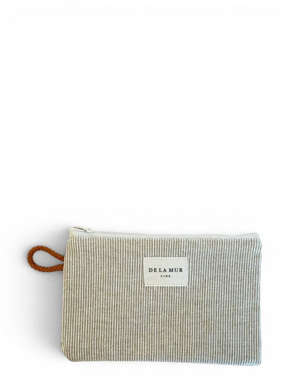 Favorite Story DE LA MUR LINE US Inc Striped Jacquard Small Makeup Bag / Coin Purse – Olive & Cream (Foz)