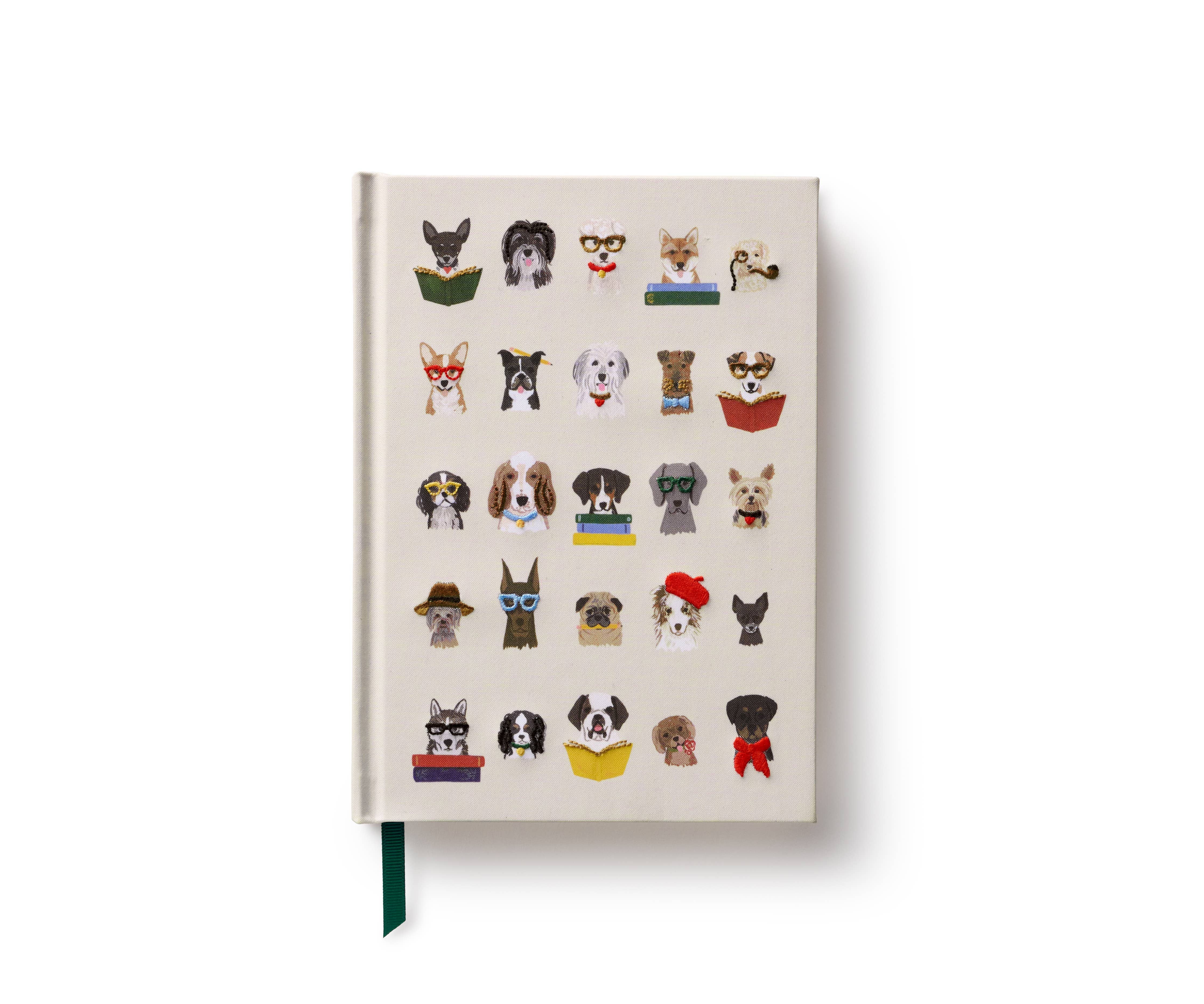 Favorite Story Rifle Paper Co. Studious Dogs Embroidered Journal