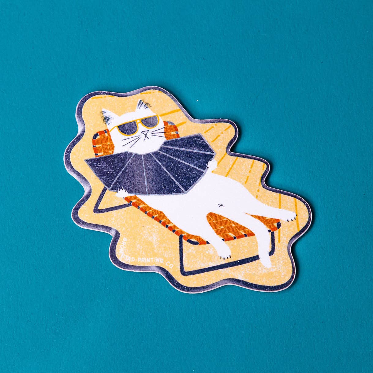 Favorite Story Bromstad Printing Co. Sunbathing Cat Mirror Sticker
