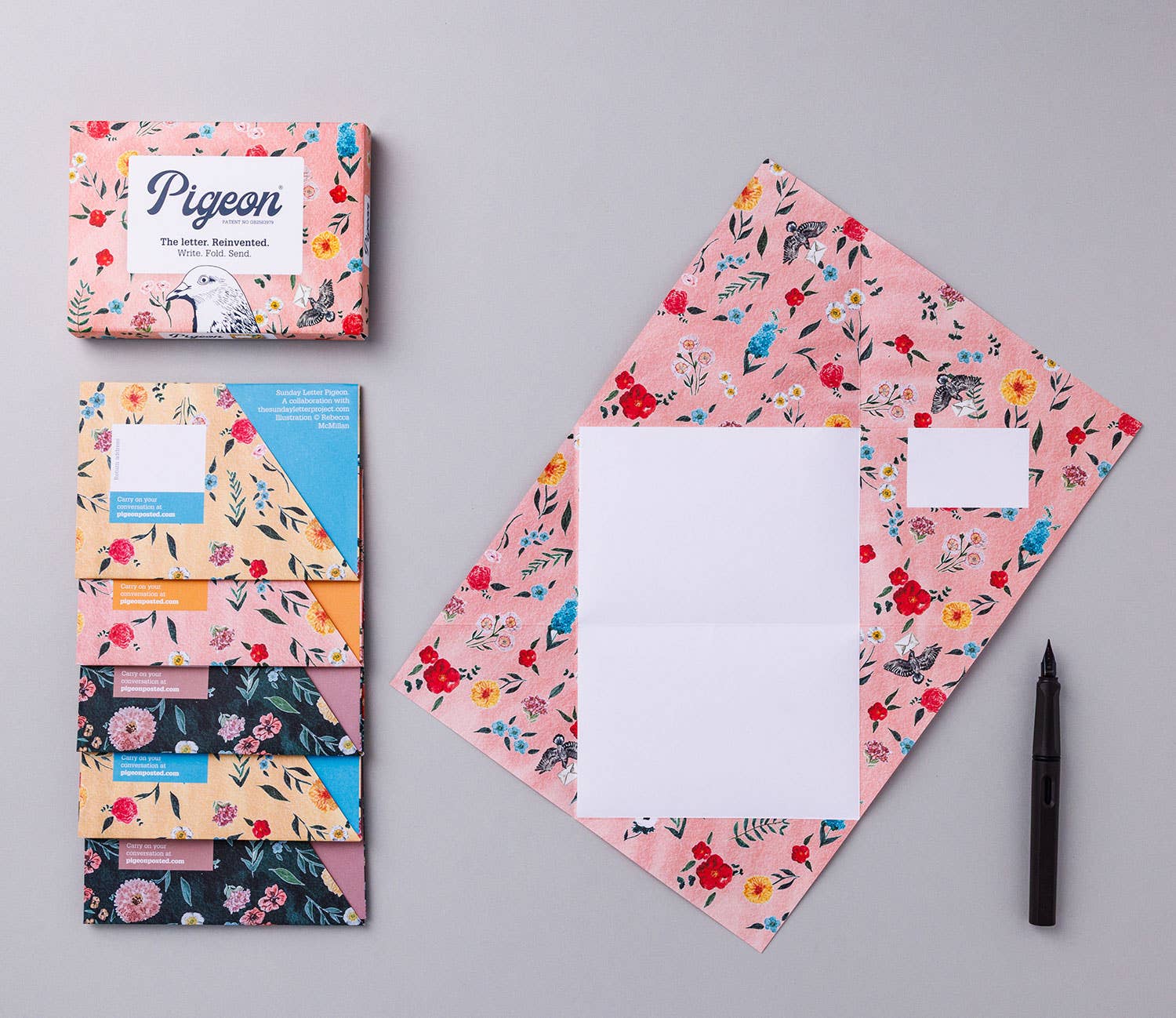 Favorite Story pigeonposted Sunday Letter Pigeon, Folding Letter Stationery, Pack of 6