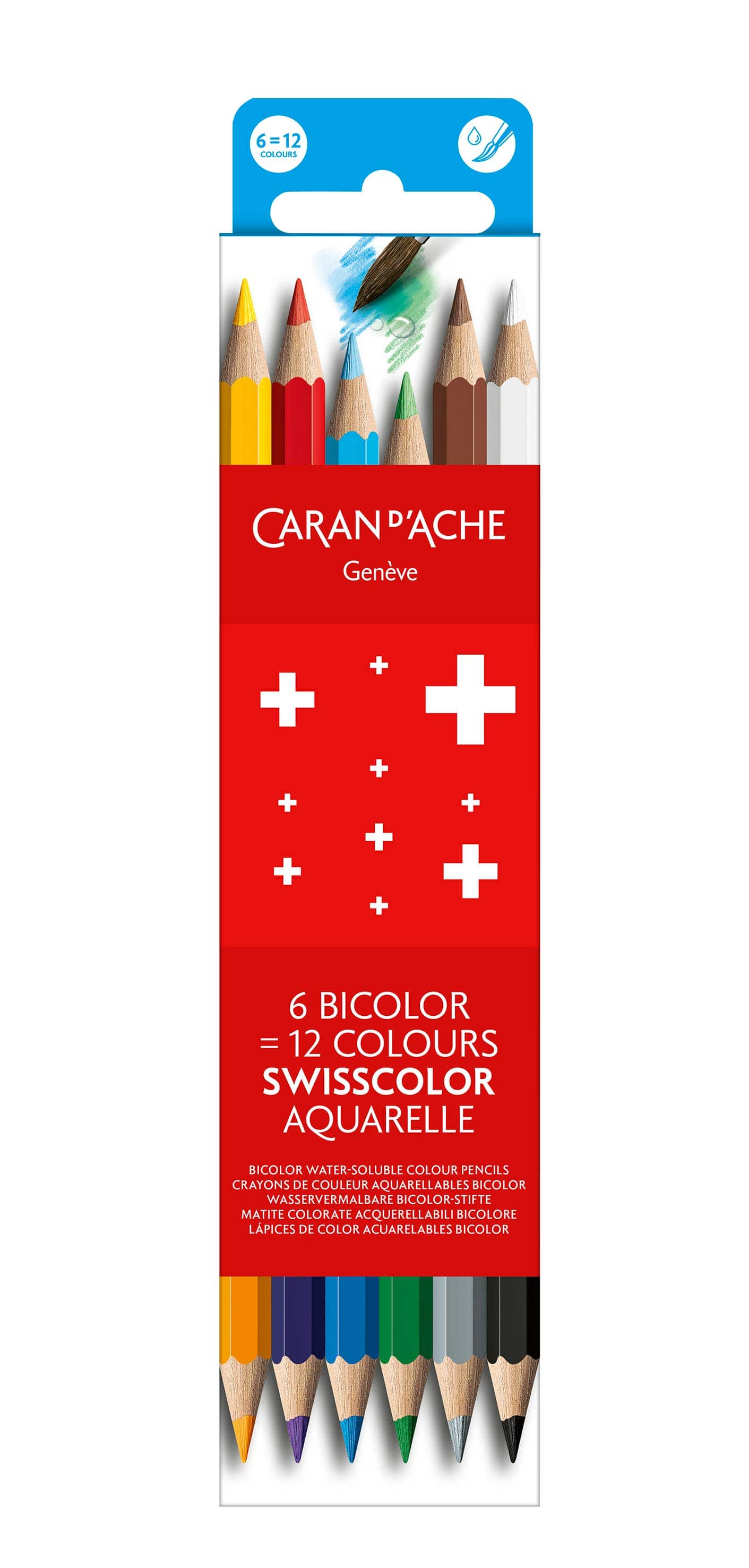 Favorite Story Caran d'Ache Swisscolor Bi-color Water-soluble Color Pencil Set