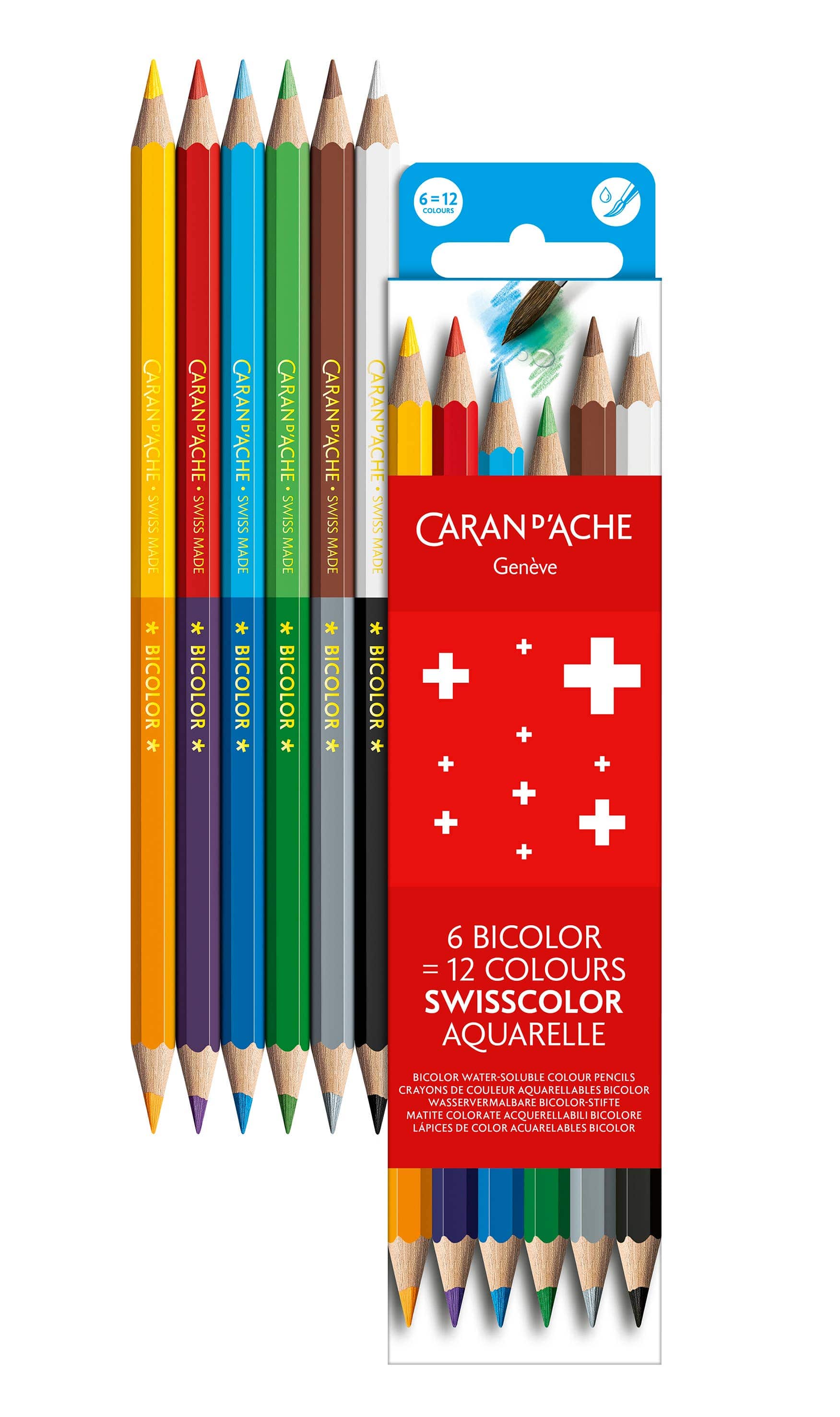 Favorite Story Caran d'Ache Swisscolor Bi-color Water-soluble Color Pencil Set