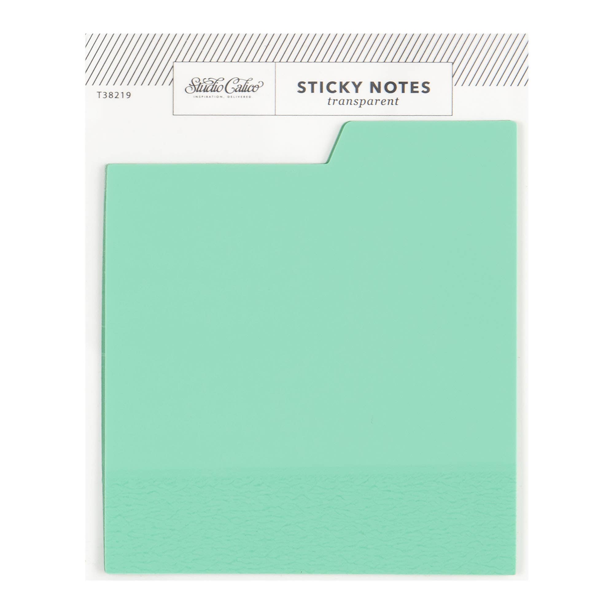 Favorite Story Studio Calico Tabbed Transparent Sticky Notes - Aqua
