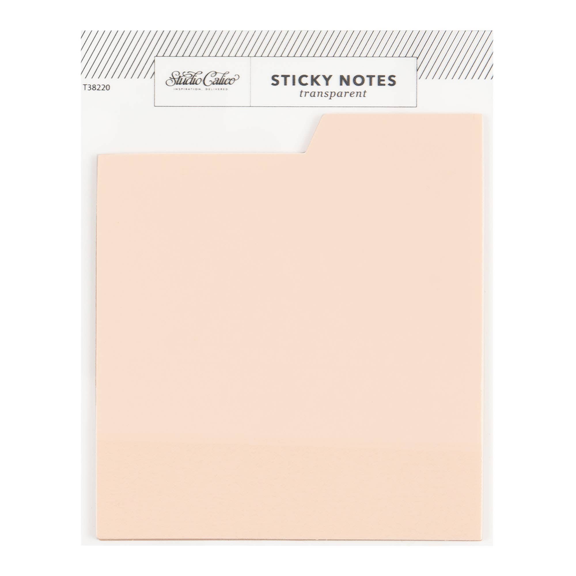Favorite Story Studio Calico Tabbed Transparent Sticky Notes - Pink