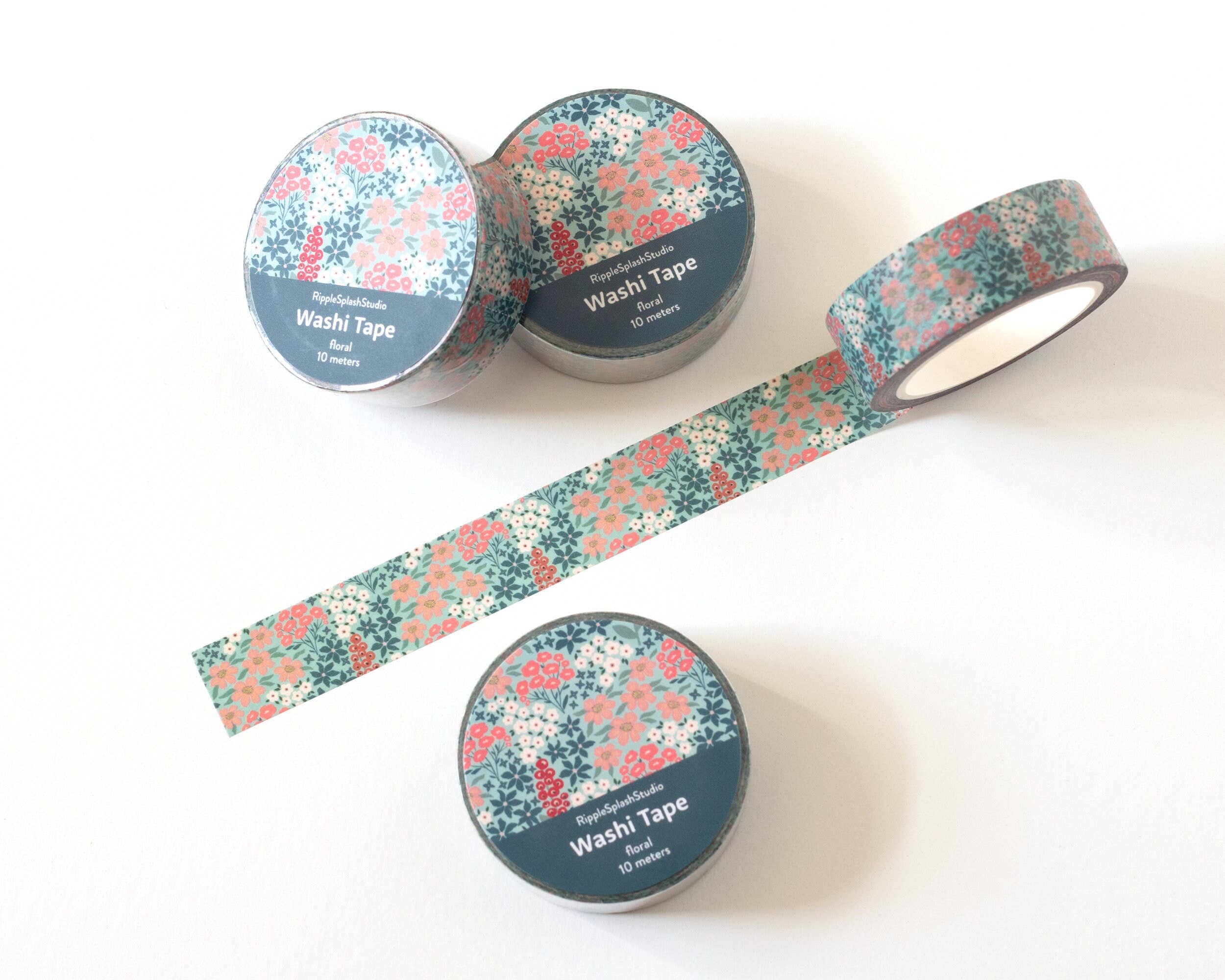 Favorite Story RippleSplash Studio Teal Garden Floral Washi Tape