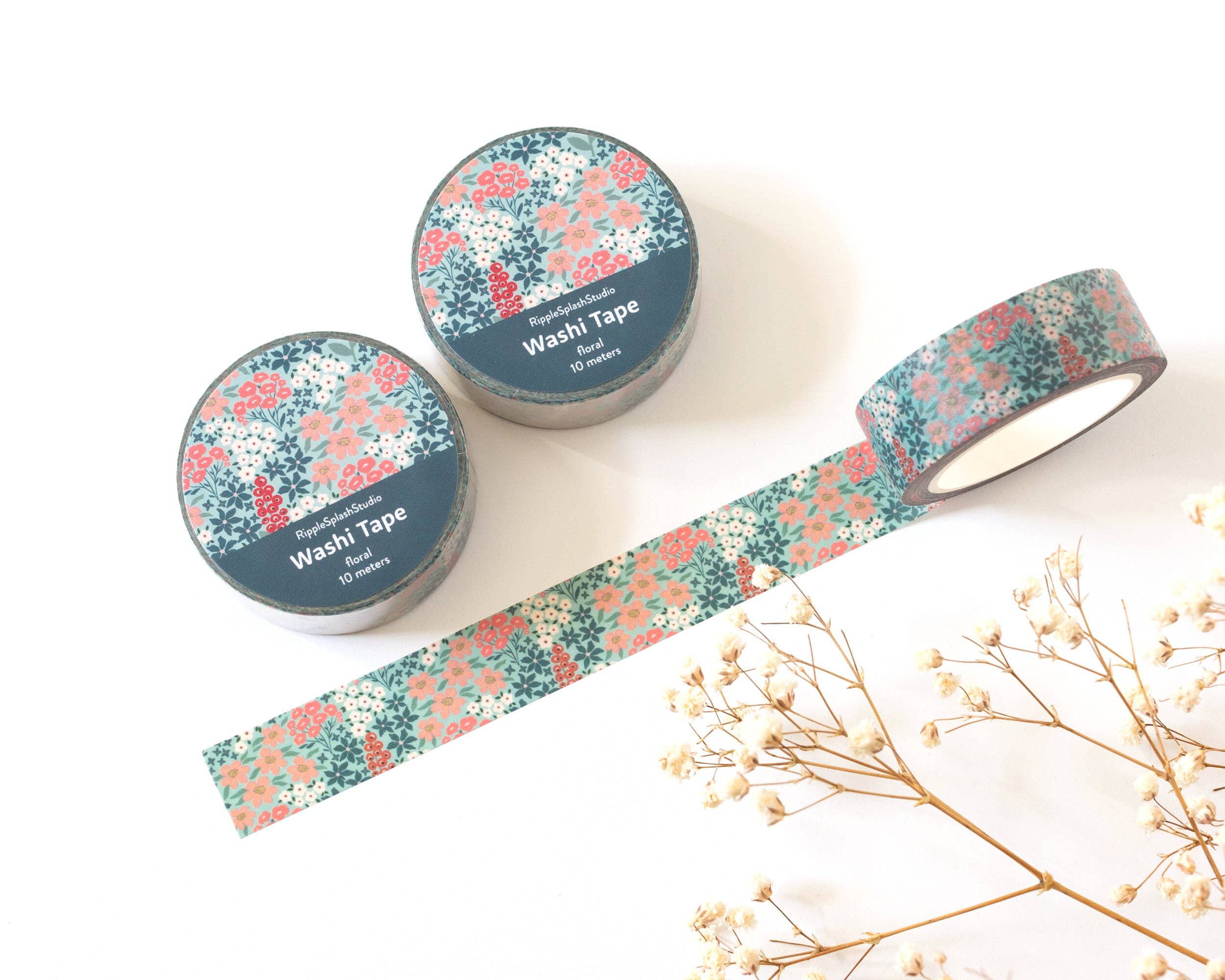 Favorite Story RippleSplash Studio Teal Garden Floral Washi Tape