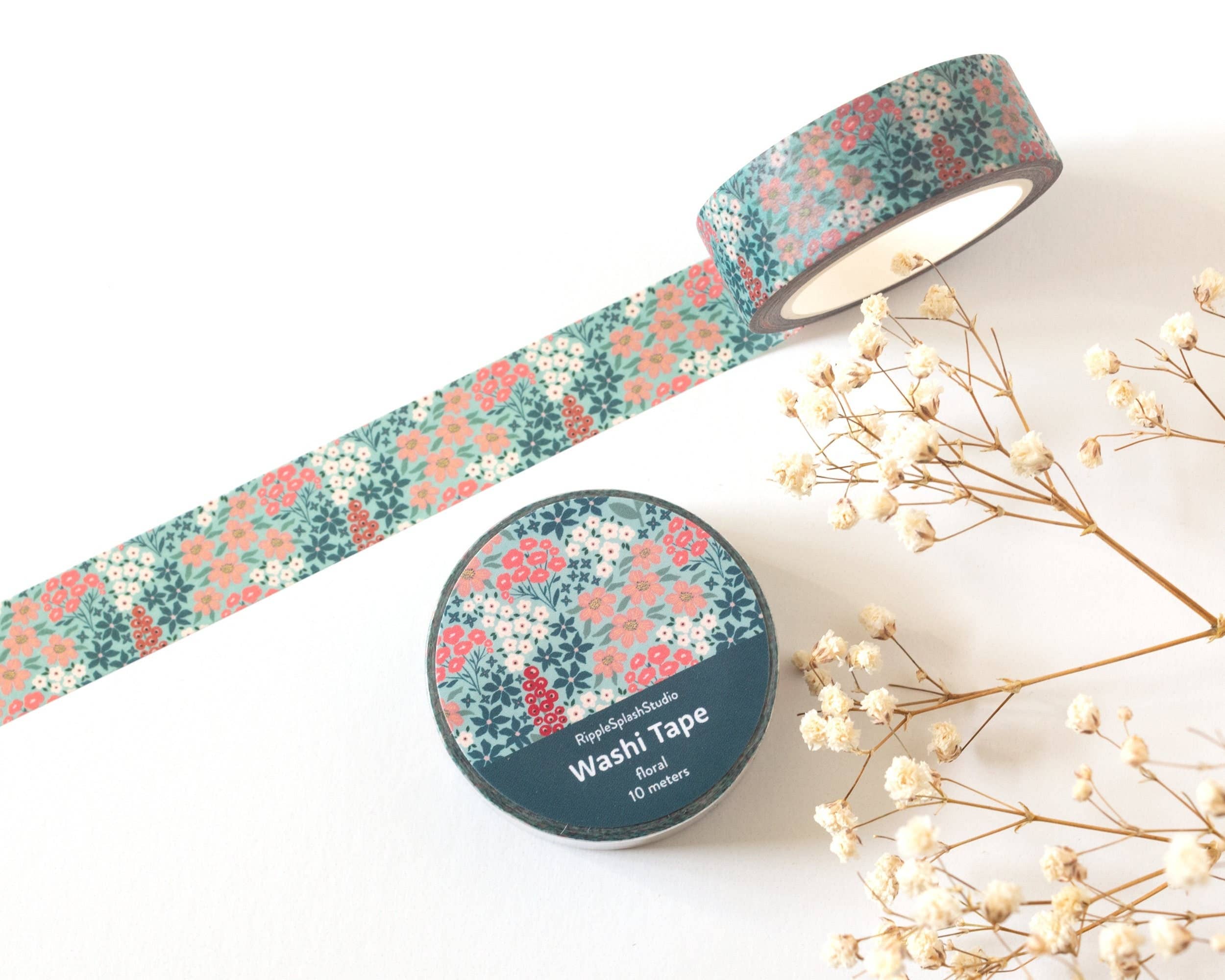 Favorite Story RippleSplash Studio Teal Garden Floral Washi Tape