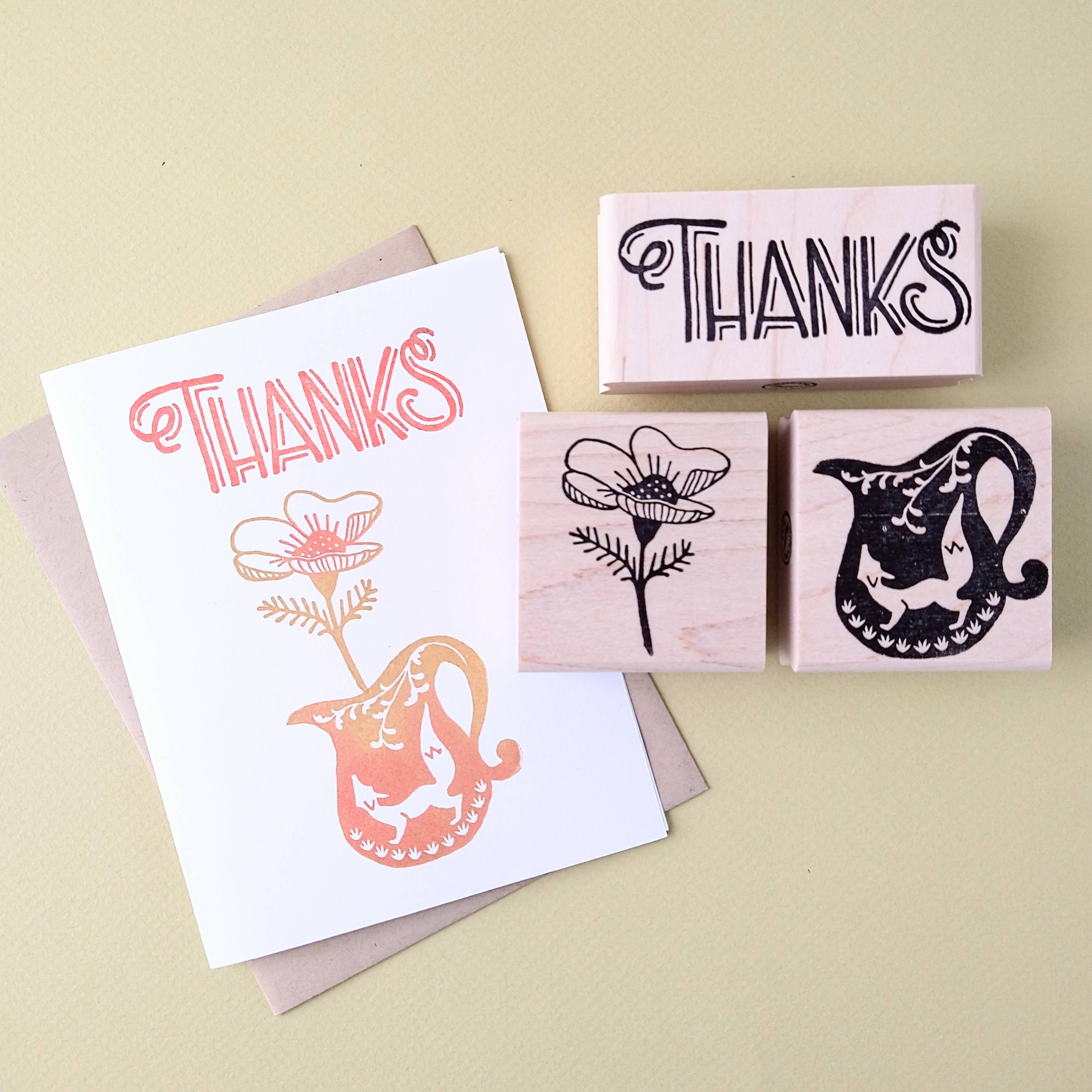 Favorite Story Peppercorn Paper Thanks Rubber Stamp