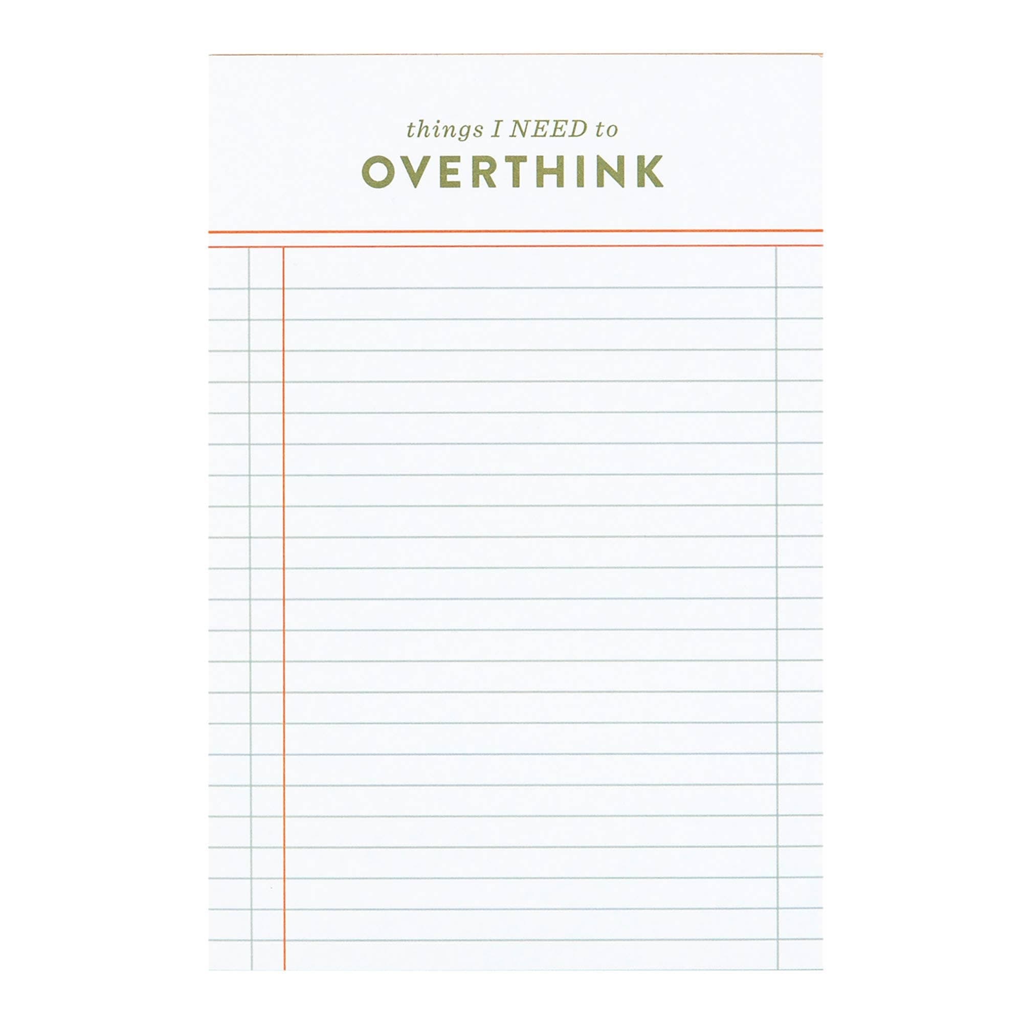 Favorite Story Studio Calico Things I Need To Overthink 4x6 Notepad
