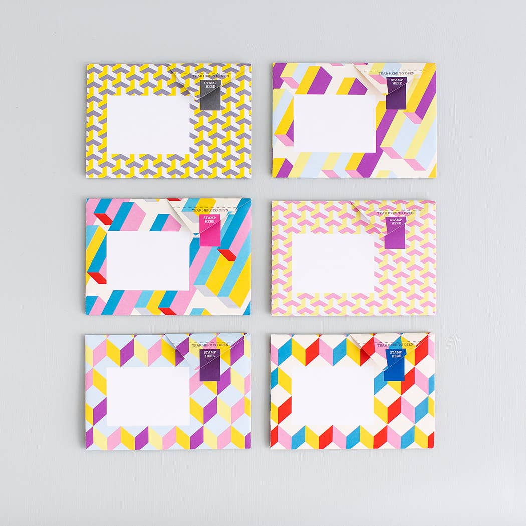 Favorite Story pigeonposted Urban Pigeon Colorful Folding Letter Pack, Pack of 6