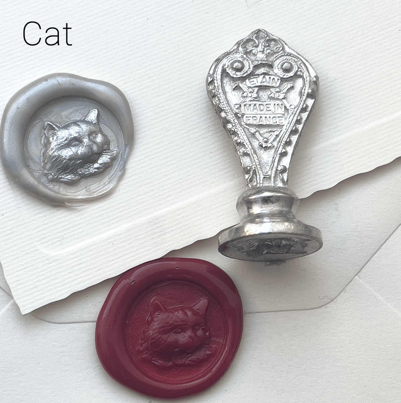 Favorite Story Papier Plume Cat Wax Seals from France - Cast Pewter - 17 UNIQUE 3D Designs