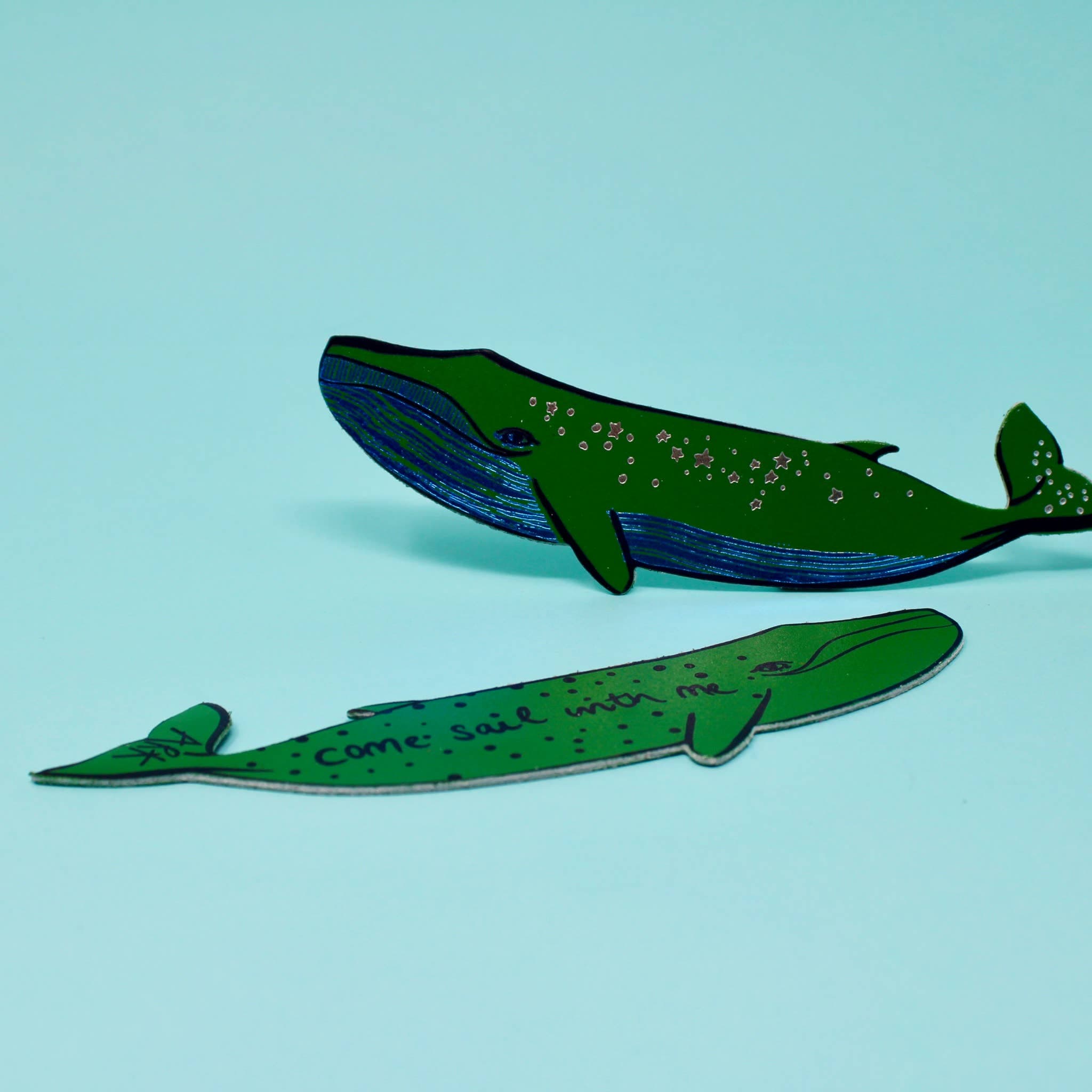 Favorite Story Ark Colour Design Cornflower Whale 'Sail with Me' Bookmark