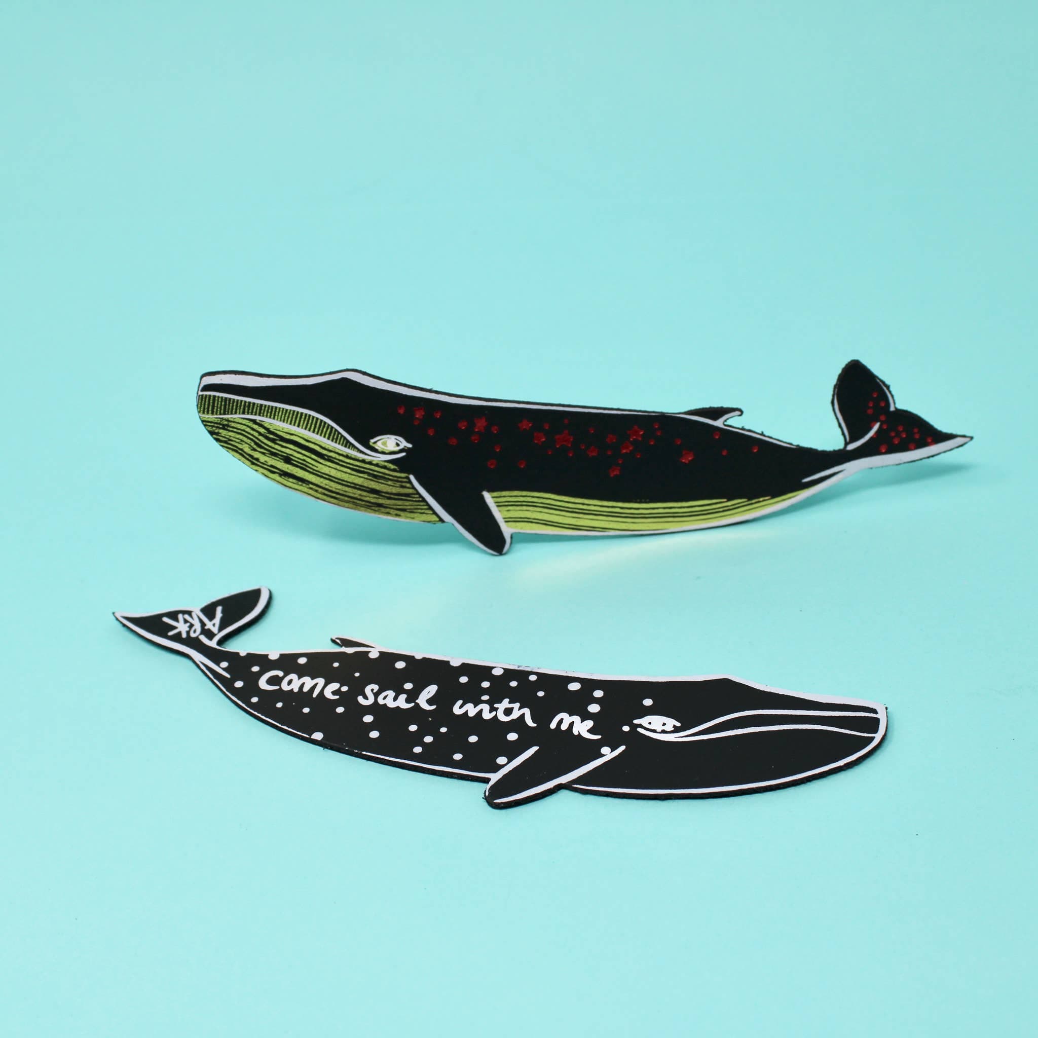 Favorite Story Ark Colour Design Cornflower Whale 'Sail with Me' Bookmark