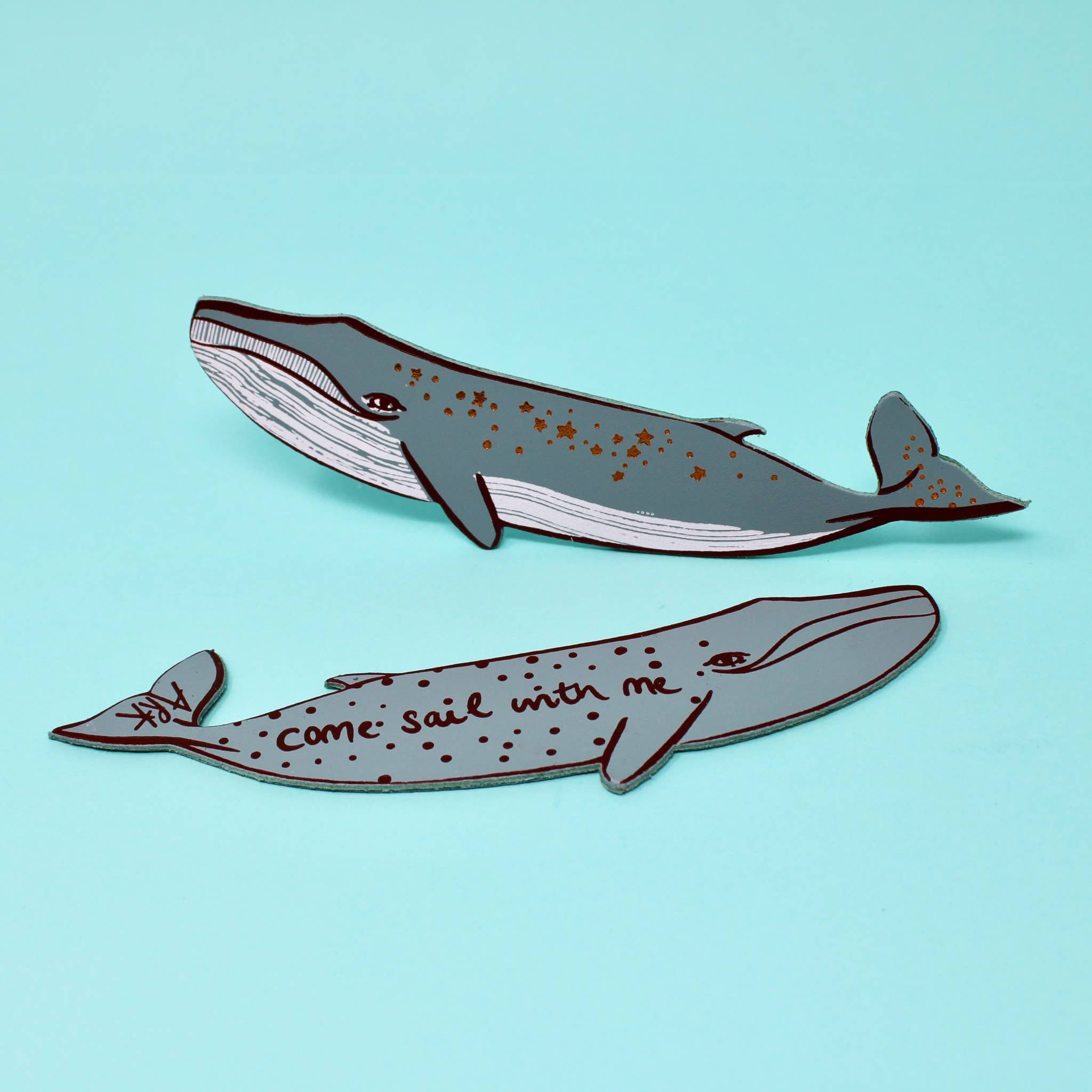 Favorite Story Ark Colour Design Cornflower Whale 'Sail with Me' Bookmark