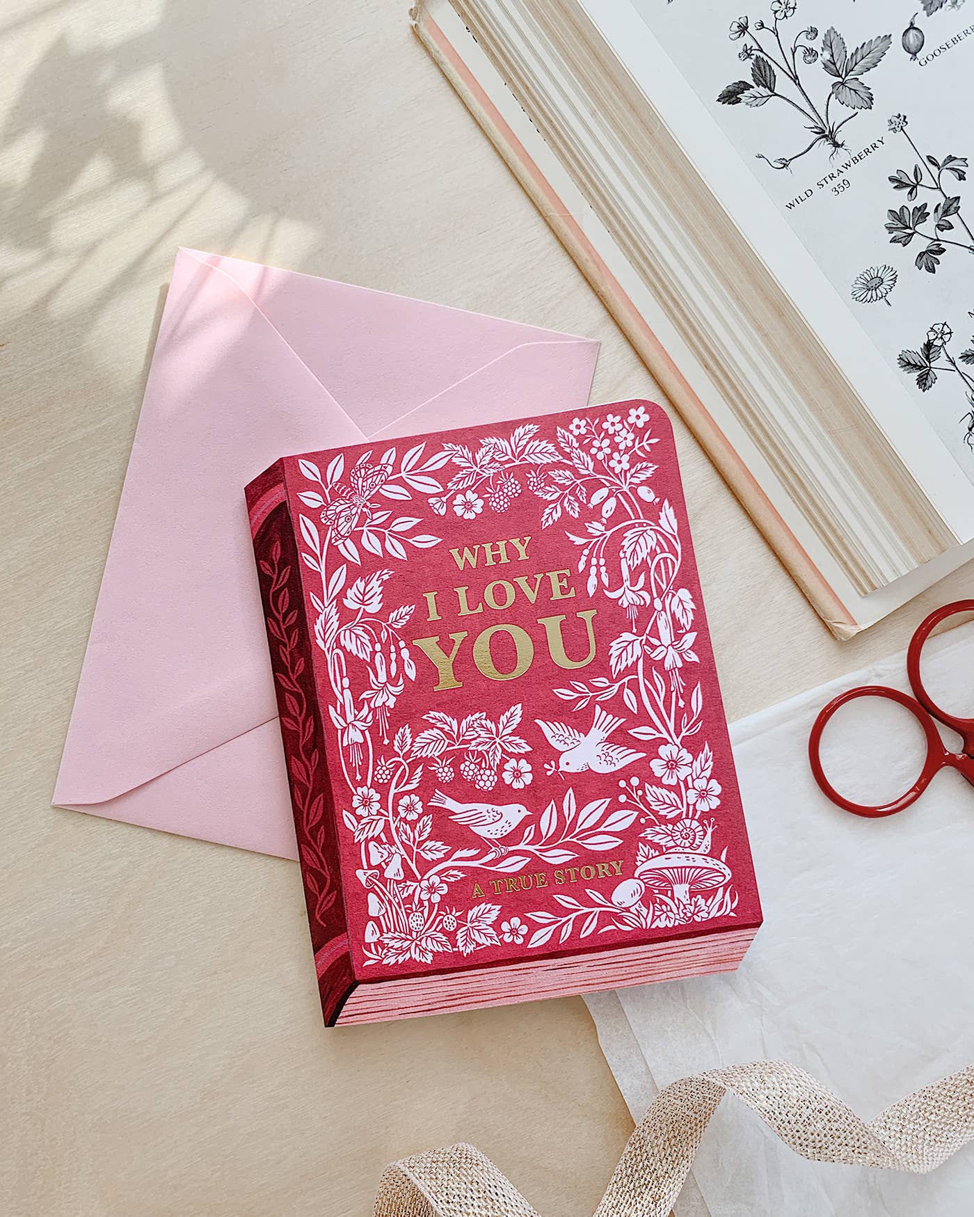 Favorite Story Botanica Paper Co. WHY I LOVE YOU "BOOK" | Valentine's Day greeting card