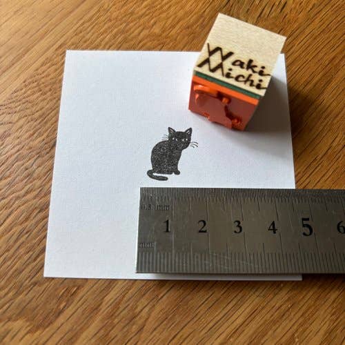 Favorite Story Japacolle — Japan Collections | See Latest News in "About" WKMC stamp 20x20mm Half-Open Eyes Black Cat