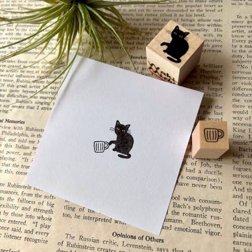 Favorite Story Japacolle — Japan Collections | See Latest News in "About" WKMC stamp set Mischievous Black Cat&Mug cup Set