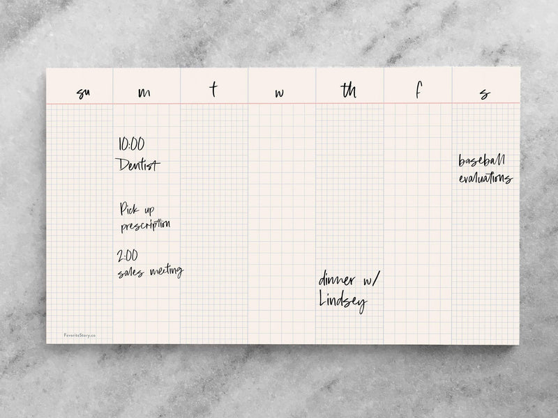 Planner Favorite Story Grid Notepad | Weekly Planner Pad