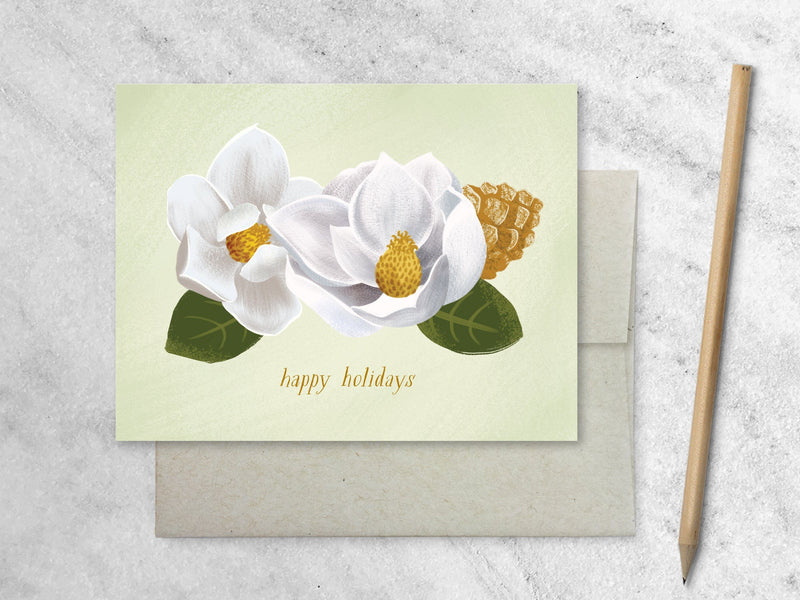 Favorite Story Cards Favorite Story Magnolia & Pine Cones Holiday Card