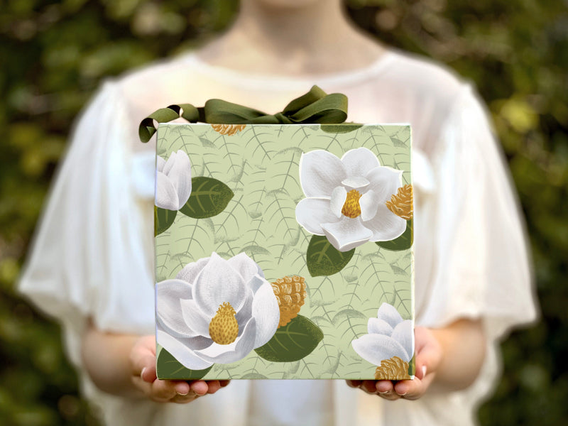 Favorite Story Gift Wrap 5 Sheets Magnolias & Pine Cones Gift Wrap