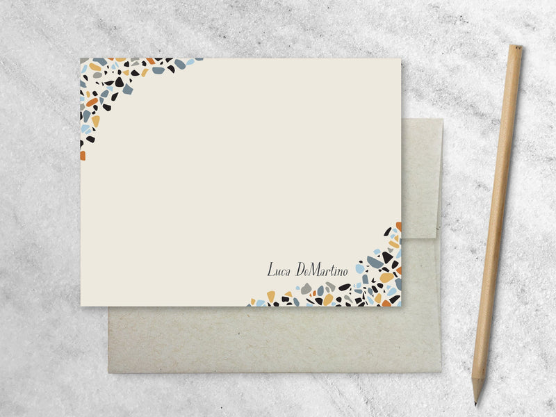 Favorite Story Terrazzo Font 1 / 10 Cards & Envelopes Personalized Stationery