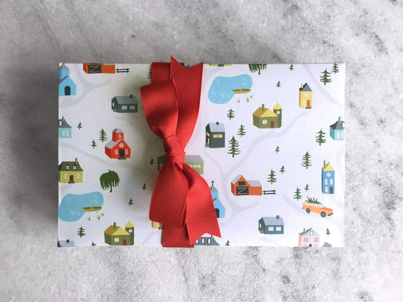 Gift Wrap Favorite Story Winter Village Gift Wrap, Flat Sheet Wrapping Paper